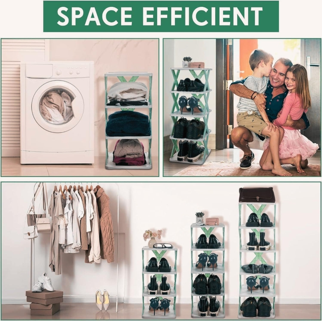 Foldable Shoe Rack - Space-Saving Storage, Sturdy & Portable | SwiftSpace
