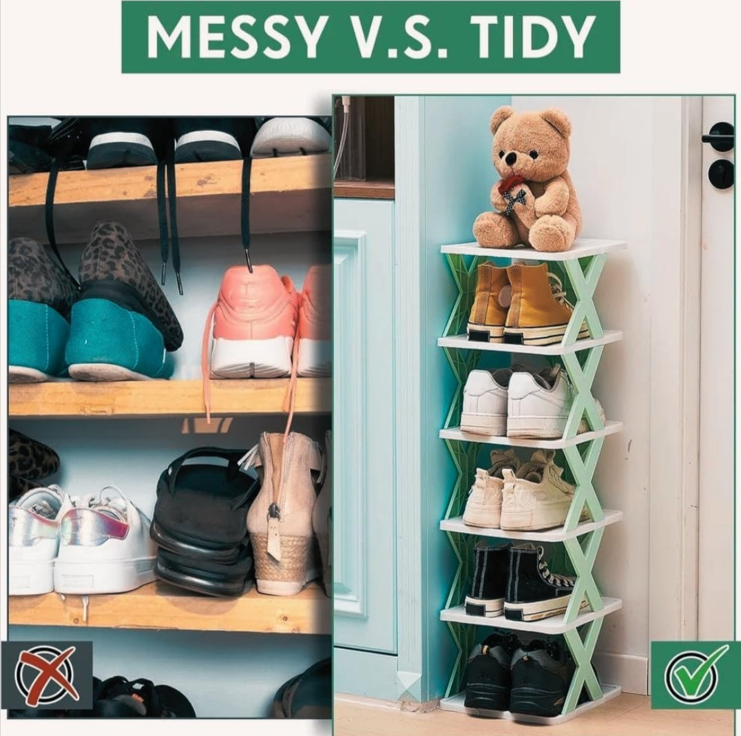 Foldable Shoe Rack - Space-Saving Storage, Sturdy & Portable | SwiftSpace