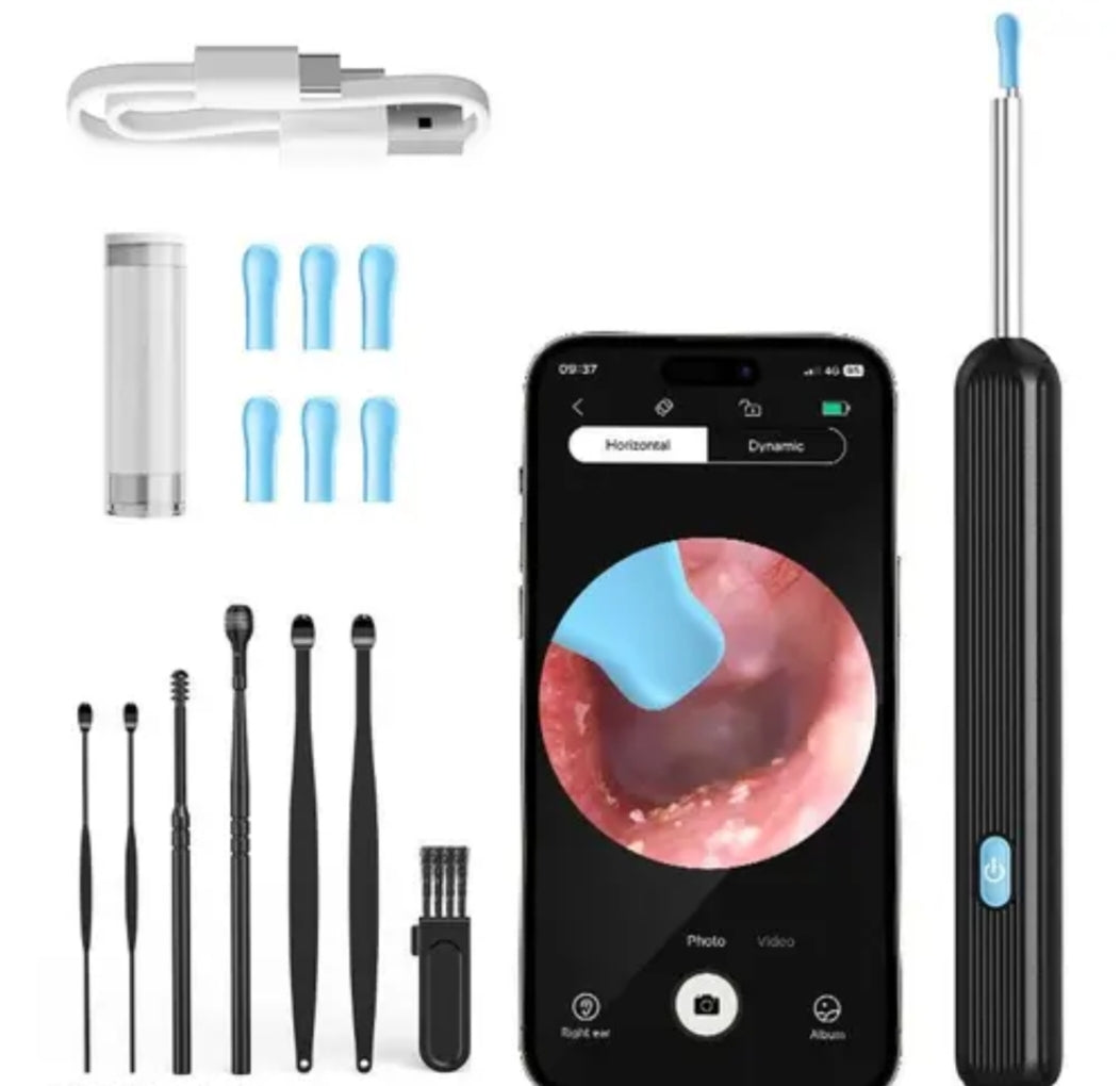 Smart Visual Ear Cleaner with HD Camera | Wireless Endoscope with Silicone Tips & LED Light | Android & iPhone Compatible