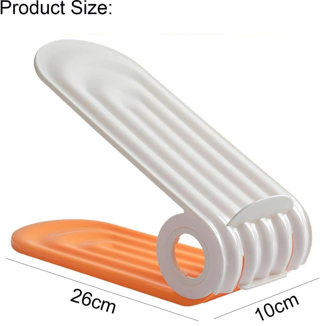 Adjustable Shoe Slots Organizer - Double Layer Space Saver for Closet & Rack Storage