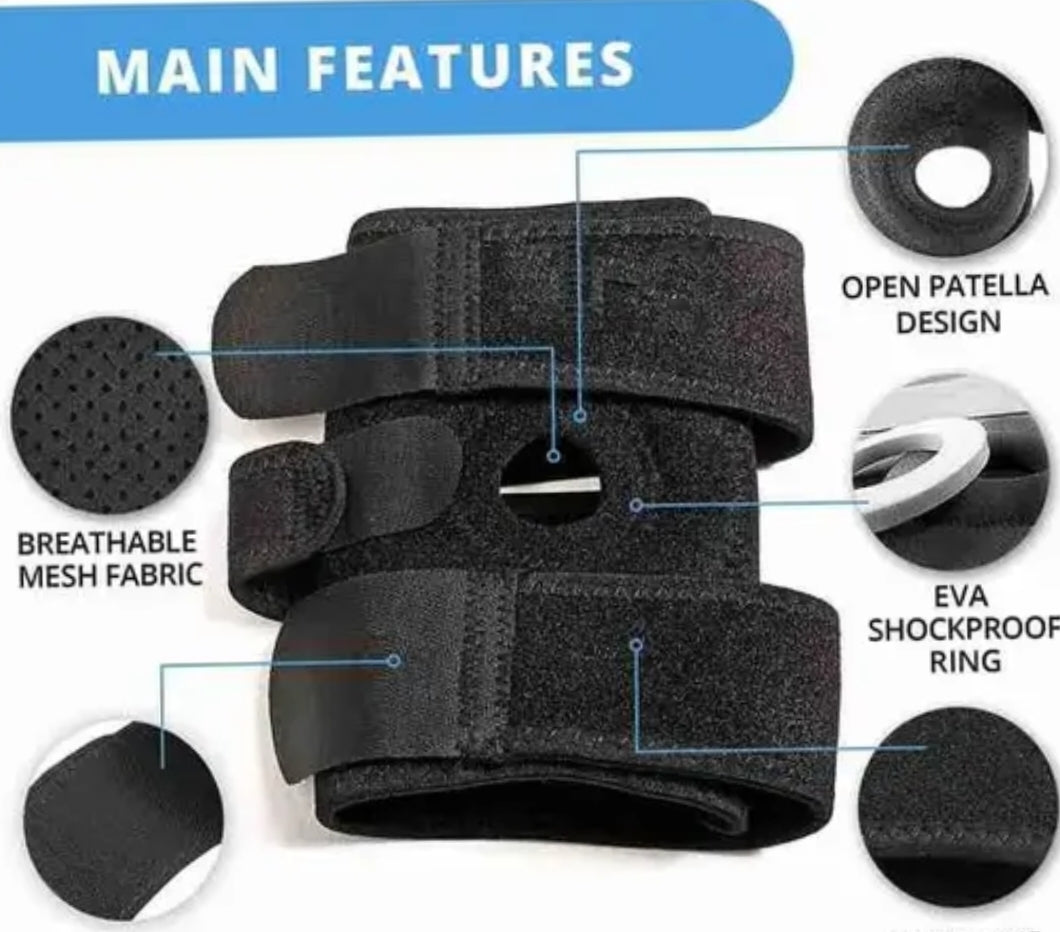Knee Support Brace with Open Patella – Adjustable & Breathable (1 Pair)