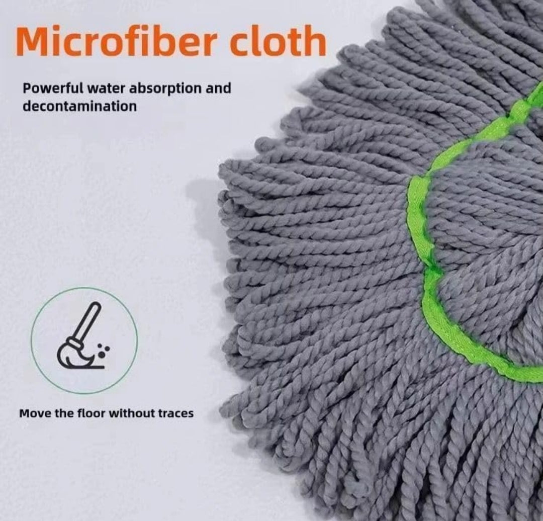 2-in-1 Dehydrated Self-Wringing Microfiber Mop with 360° Rotatable & Adjustable Handle