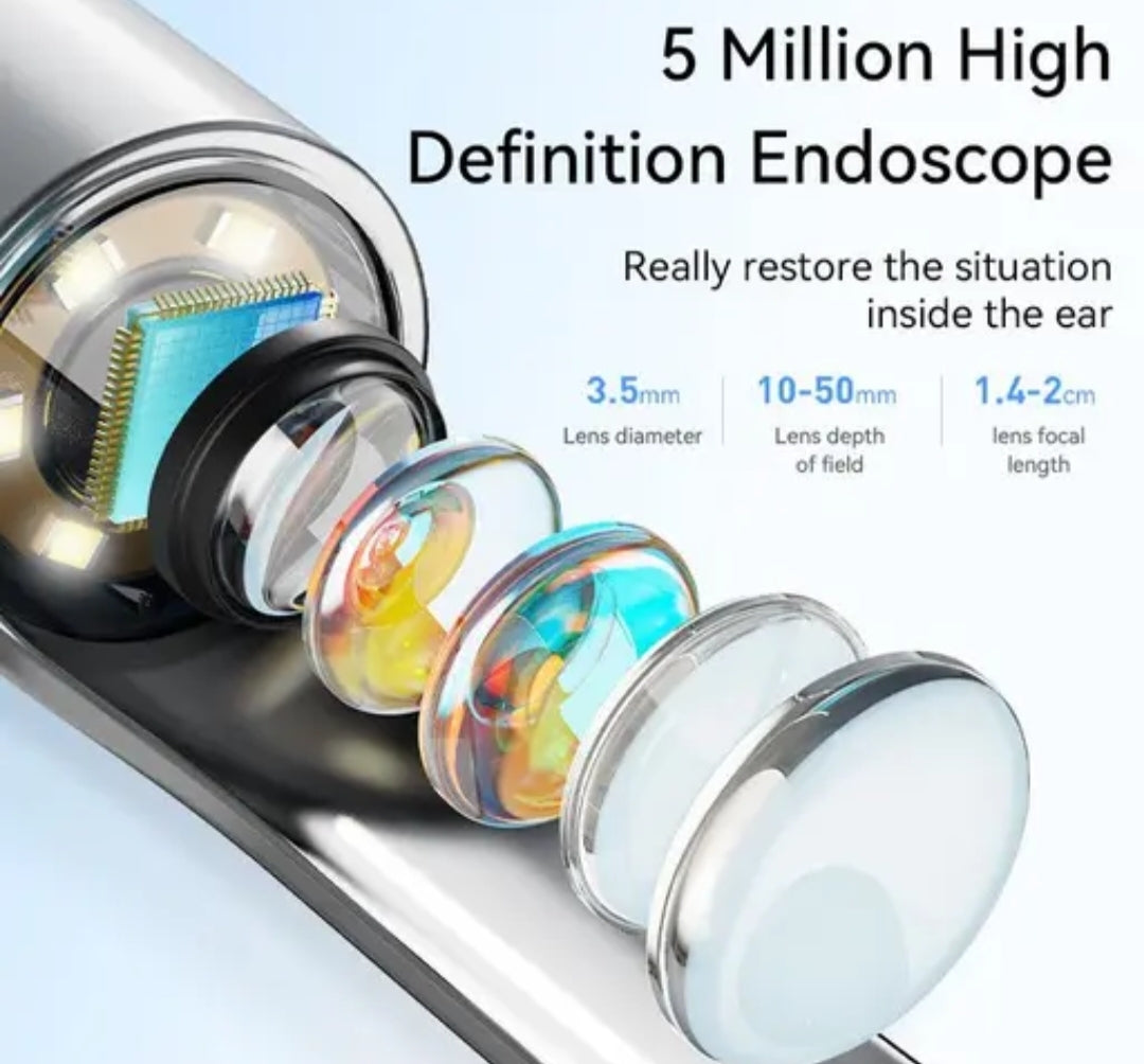 Smart Visual Ear Cleaner with HD Camera | Wireless Endoscope with Silicone Tips & LED Light | Android & iPhone Compatible