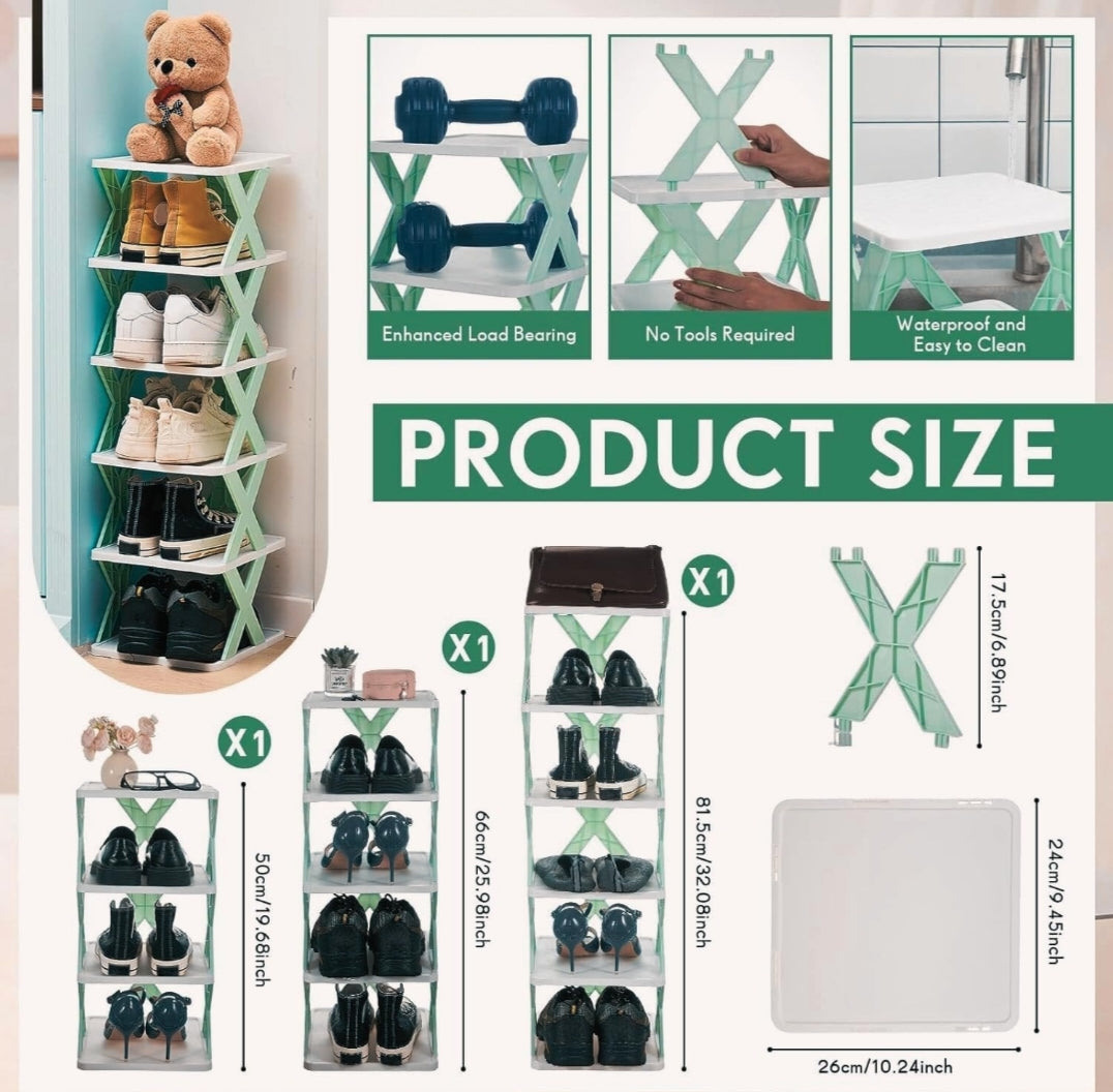 Foldable Shoe Rack - Space-Saving Storage, Sturdy & Portable | SwiftSpace