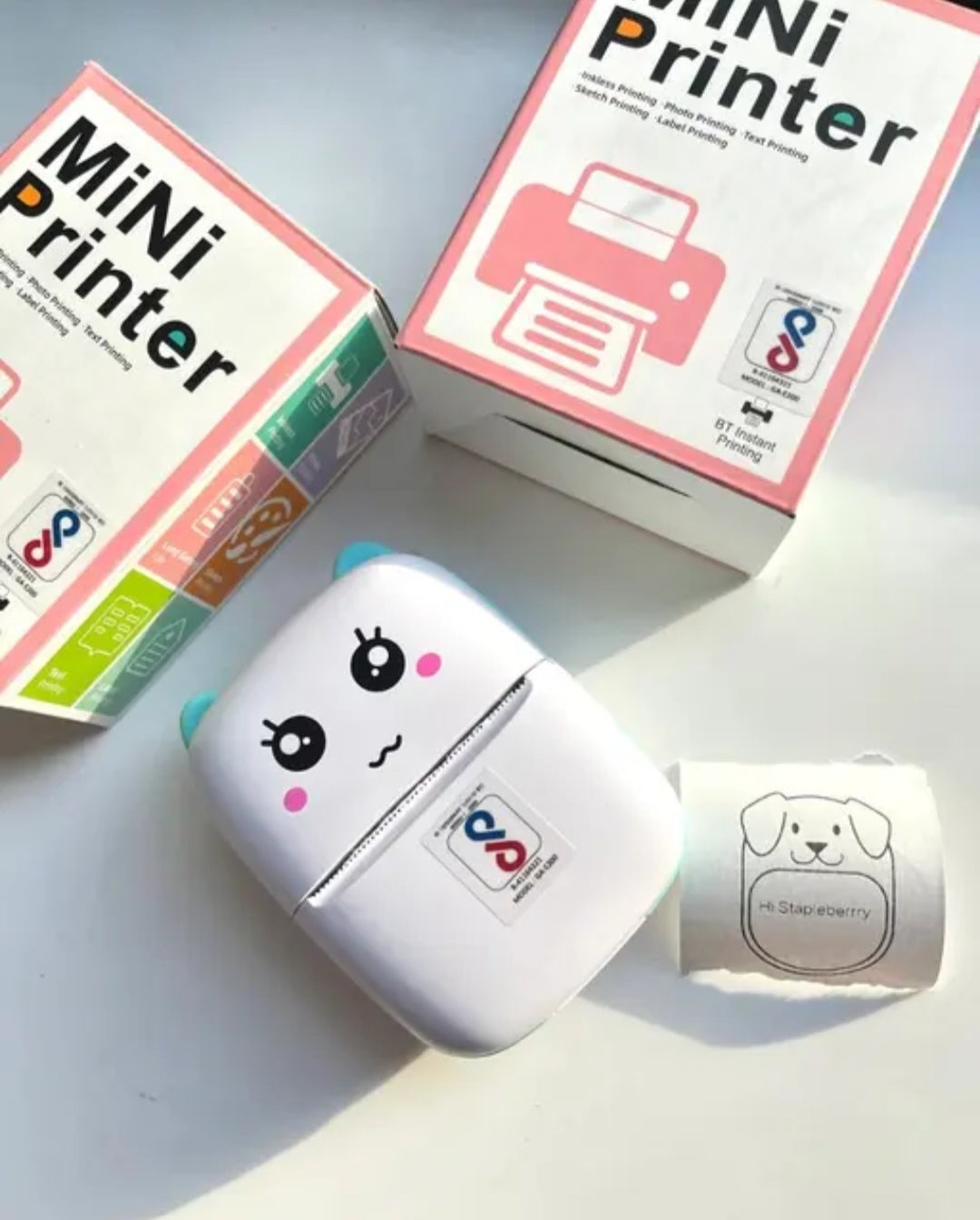 Cute mini Bluetooth photo & label printer