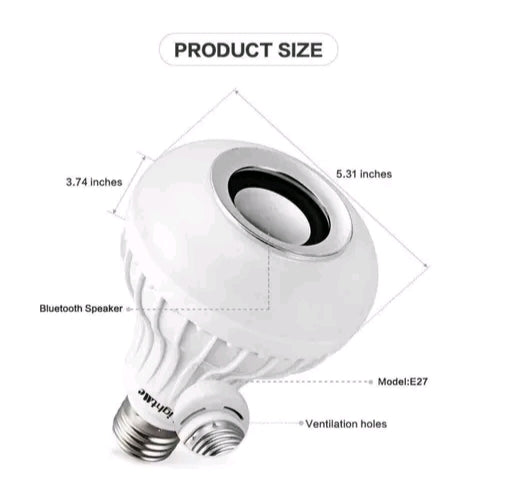 Smart RGB LED Bulb with Bluetooth Speaker & Remote – 2-in-1 Music + Light Experience!