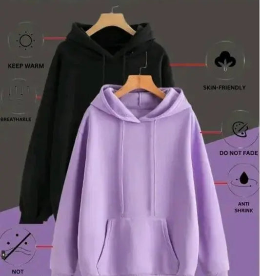 Unisex Purple Colorblock Hoodie – Bold Style with Cozy Comfort
