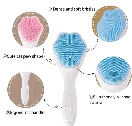 Purr-fect Clean: Cute Cat Paw Silicone Cleansing Brush for Deep & Gentle Skin Cleaning