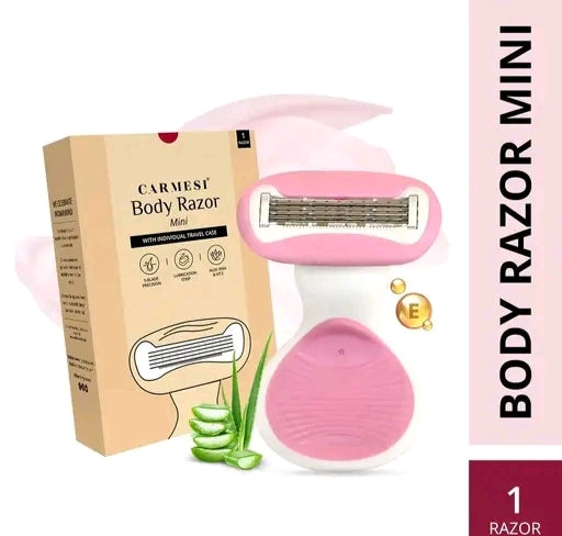 Carmesi BodyRazor Mini – Ultra-Smooth One-Stroke Shave with Travel Case | Compact & Portable Women's Razor