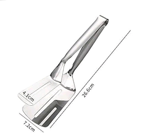 Stainless Steel Kitchen Tongs – Heat-Resistant, Non-Slip Grip with Wide Double Clips for Secure Food Handling (28.6cm)"
