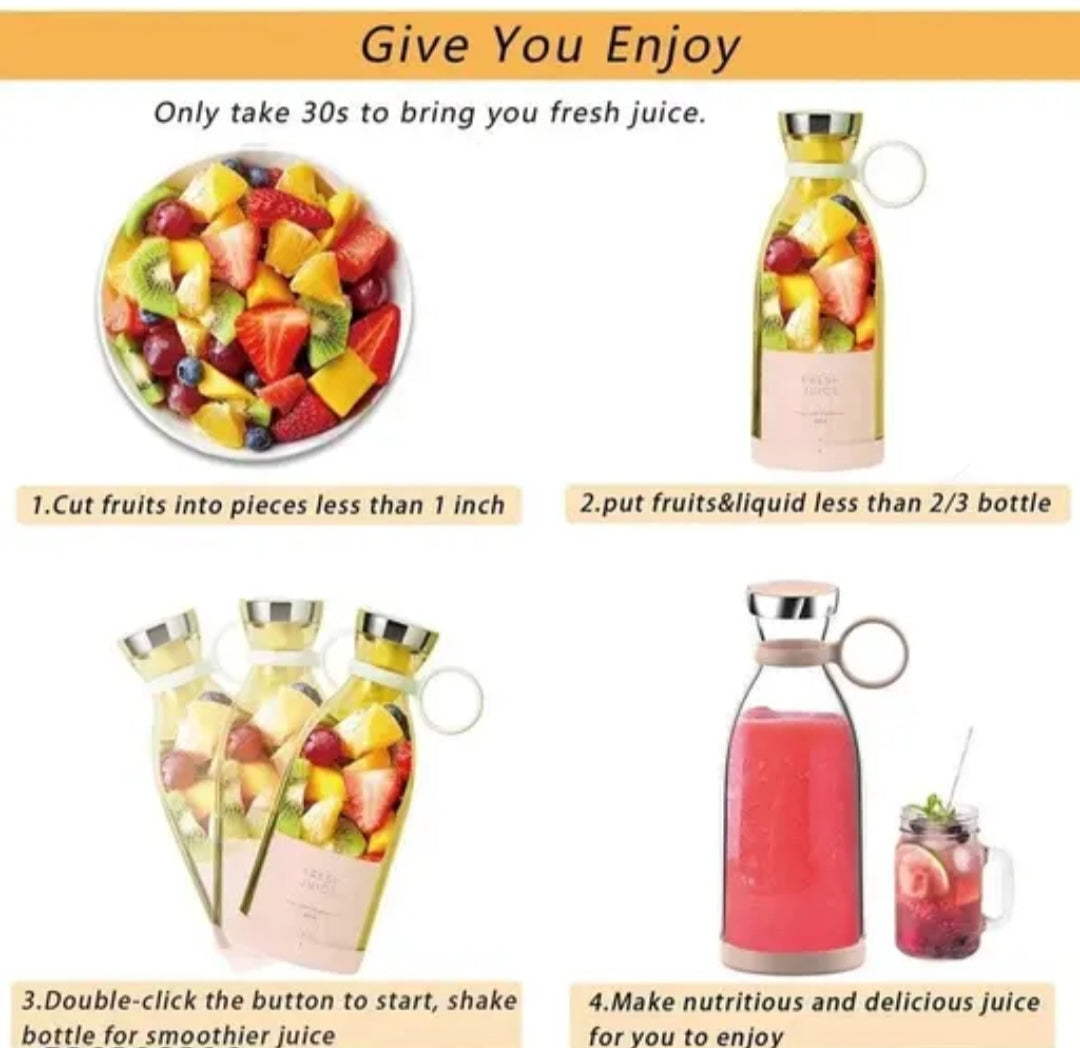 USB Rechargeable Portable Blender – Blend Anywhere, Anytime!