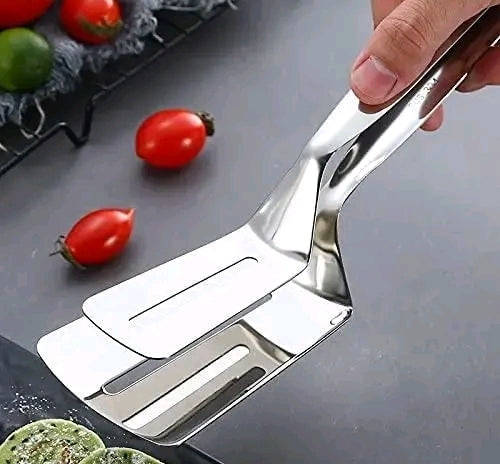 Stainless Steel Kitchen Tongs – Heat-Resistant, Non-Slip Grip with Wide Double Clips for Secure Food Handling (28.6cm)"