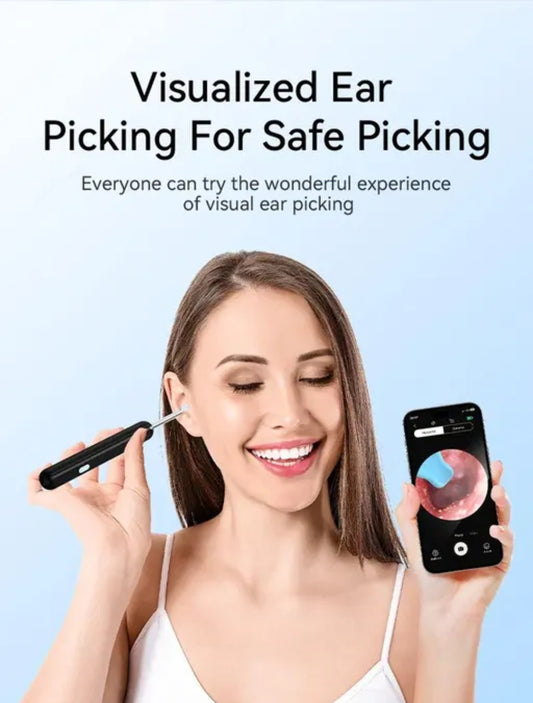 Smart Visual Ear Cleaner with HD Camera | Wireless Endoscope with Silicone Tips & LED Light | Android & iPhone Compatible