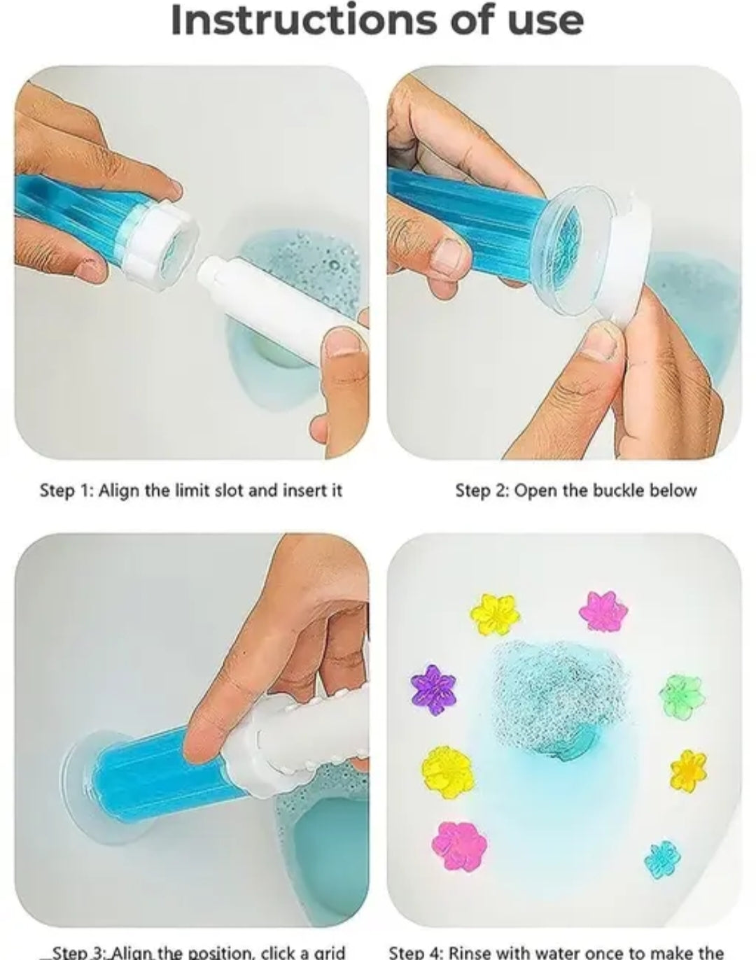Toilet Bowl Gel Cleaner – Flower-Shaped Fresh Gel, Pack of 3 (Long-Lasting Fragrance & Cleaning)
