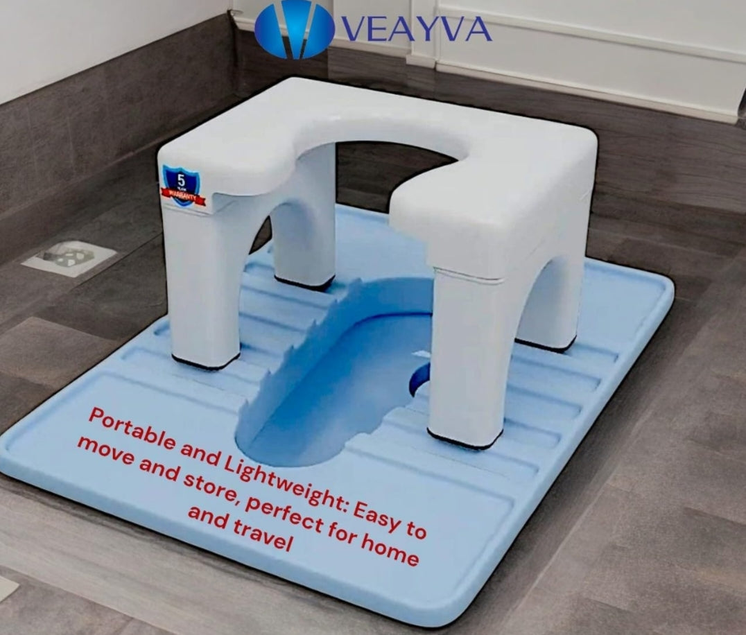 Toilet Stool - Ergonomic Squat Toilet Posture Aid with 5-Year Warranty
