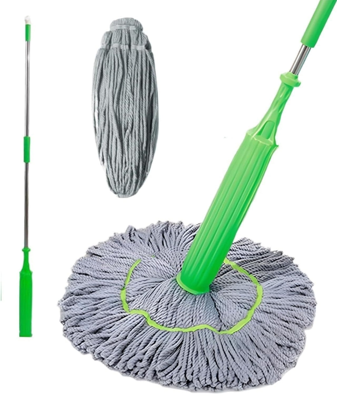 2-in-1 Dehydrated Self-Wringing Microfiber Mop with 360° Rotatable & Adjustable Handle