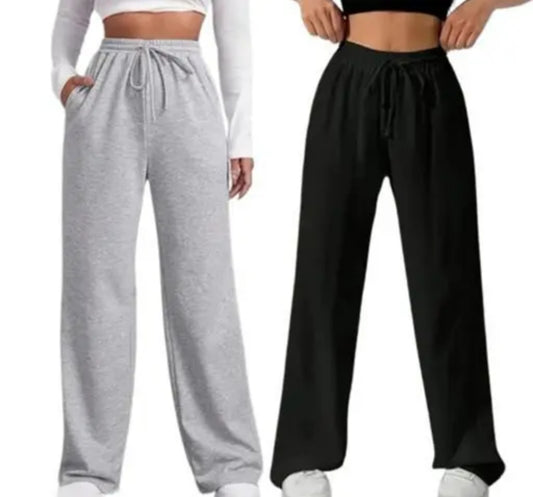 Oversized Women's Joggers - Pack of 2 (Black & grey)