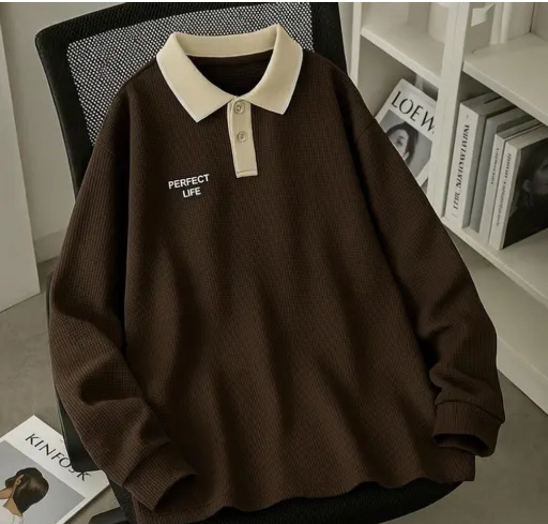 Perfect Life™ Waffle-Knit Polo Sweatshirt”