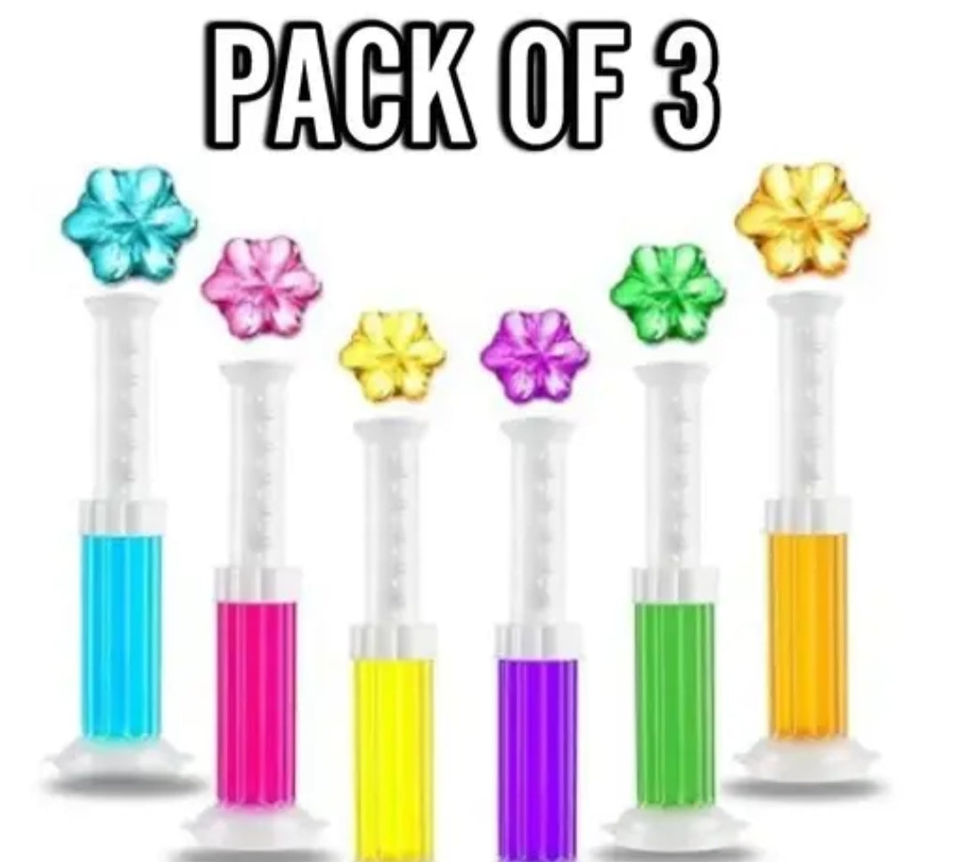 Toilet Bowl Gel Cleaner – Flower-Shaped Fresh Gel, Pack of 3 (Long-Lasting Fragrance & Cleaning)