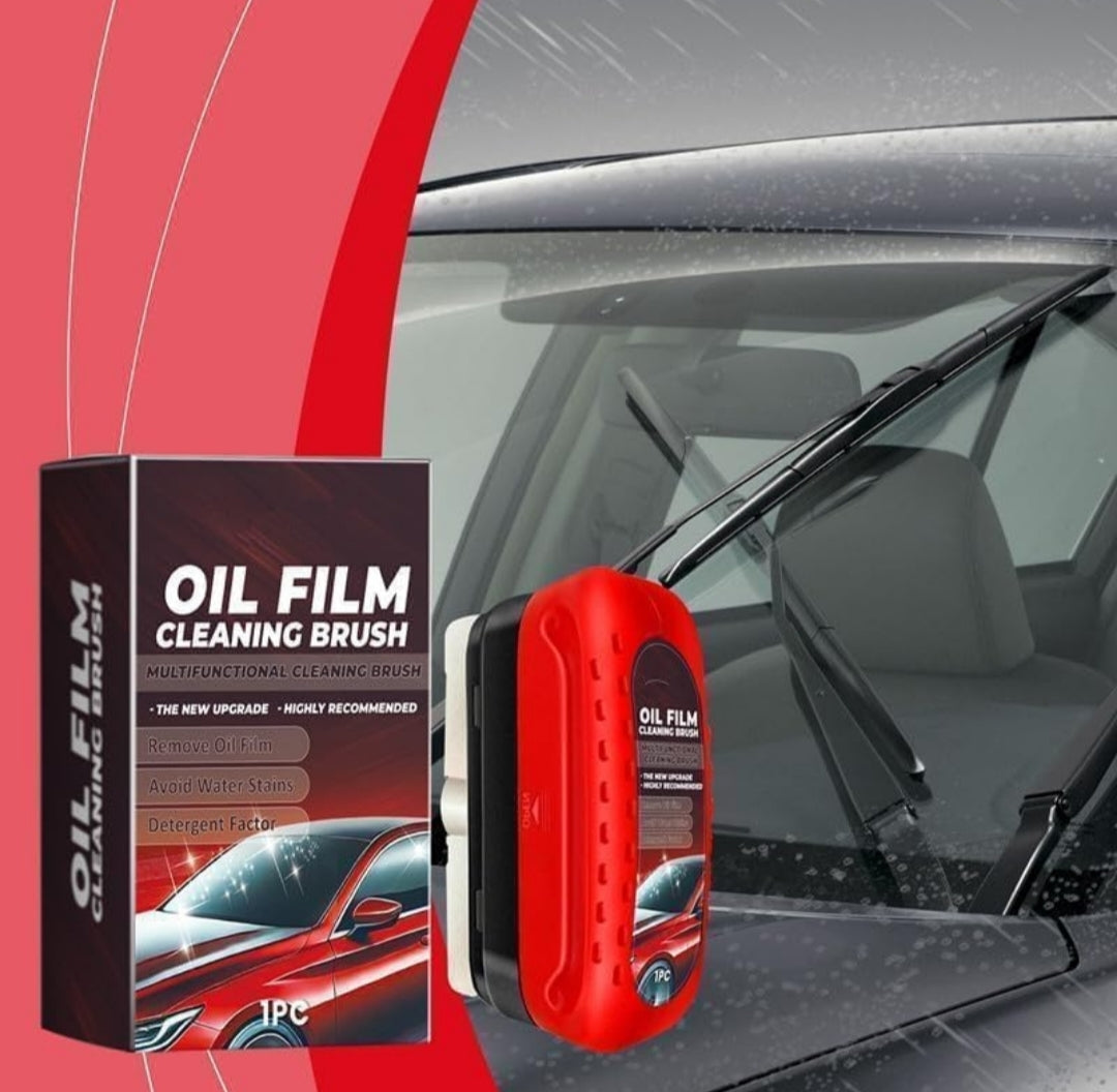 Upgrade Multi-Functional Oil Film Cleaning Brush – Windshield & Rearview Mirror Cleaner with 40z Detergent (Rain/Snow/Dust Defense)