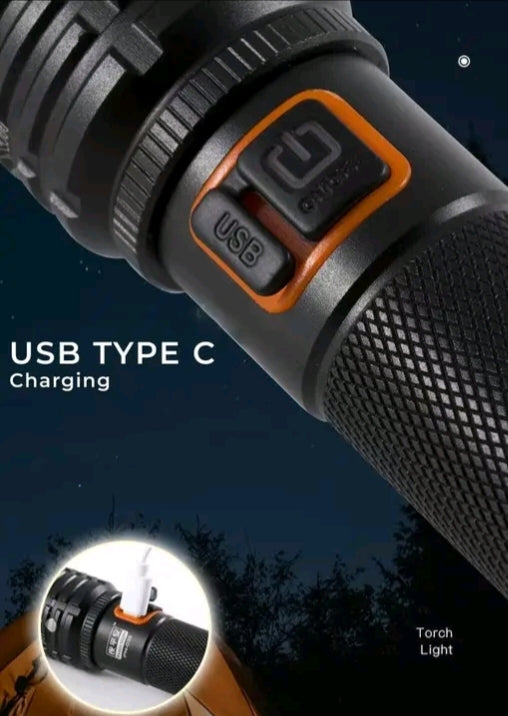 "Waterproof Zoomable Headlamp – USB-C Rechargeable LED Headlight with Telescopic Focus for Outdoor Adventures & Night Work"