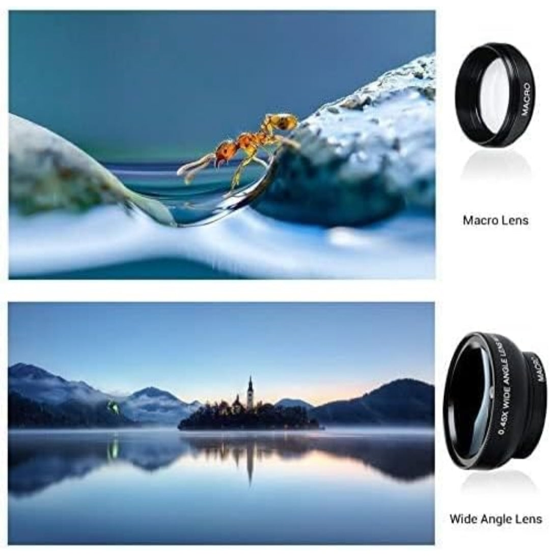 MACH 2-in-1 Phone Lens: 0.45X Ultra Wide Angle + 9.45X Macro Clip-On Kit – 80% Bigger Shots, Pro-Level Shots!