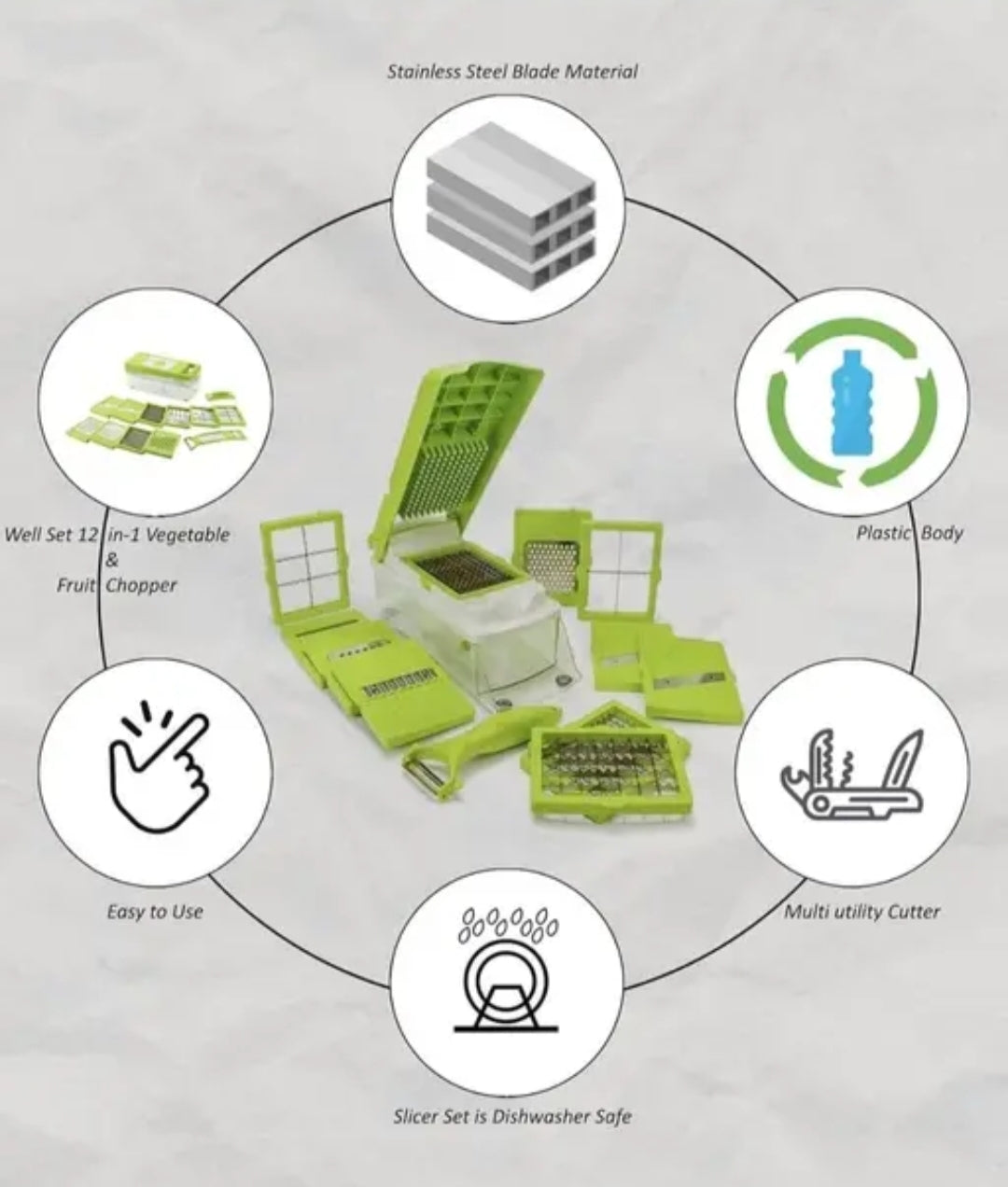 9-in-1 Vegetable Cutter with Basket
