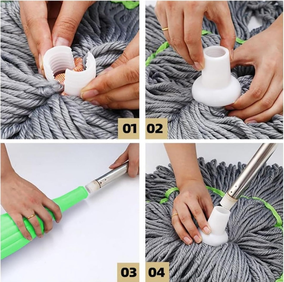 2-in-1 Dehydrated Self-Wringing Microfiber Mop with 360° Rotatable & Adjustable Handle