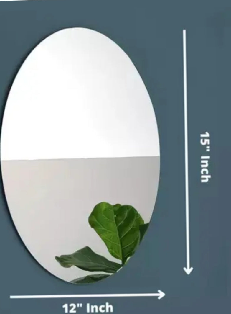 Elegant Oval Frameless Mirror - Easy Install for Bathroom & Beyond