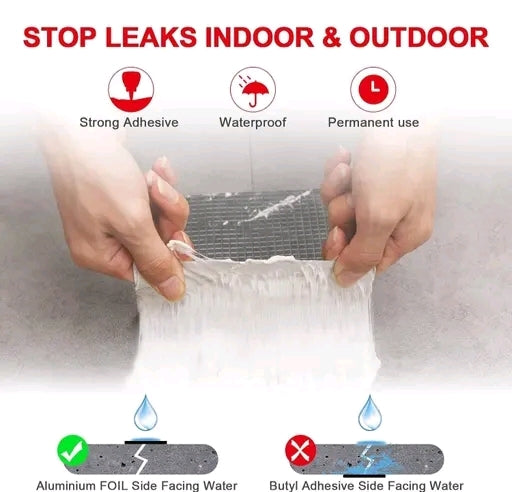 Ultra-Strong Waterproof Seal Tape – Leak Stop Solution for Roof, Pipes, RV & More