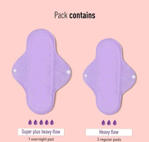 Sirona Reusable Sanitary Pads - Heavy + Super Heavy Flow (Pack of 4)