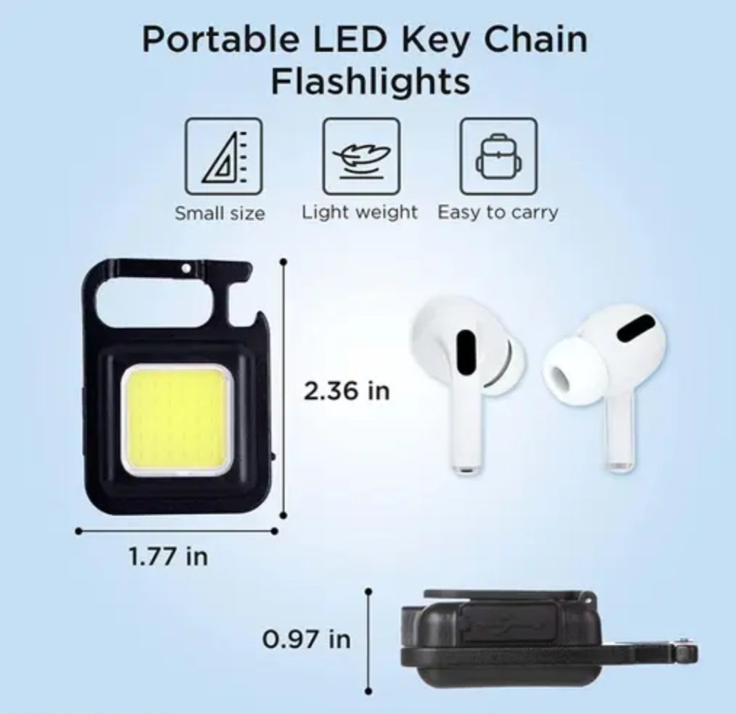 Mini 2000 Lumen Keychain Flashlight with 3 Modes