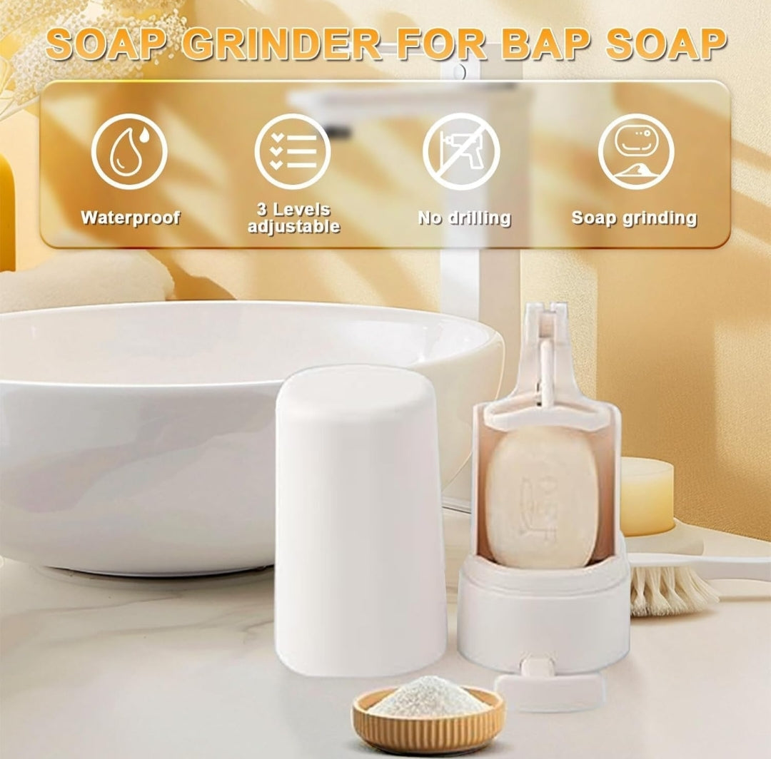 3-Speed Adjustable Soap Grinder Box – Waterproof, Dustproof & No-Drill Soap Dispenser for Handwashing & Laundry