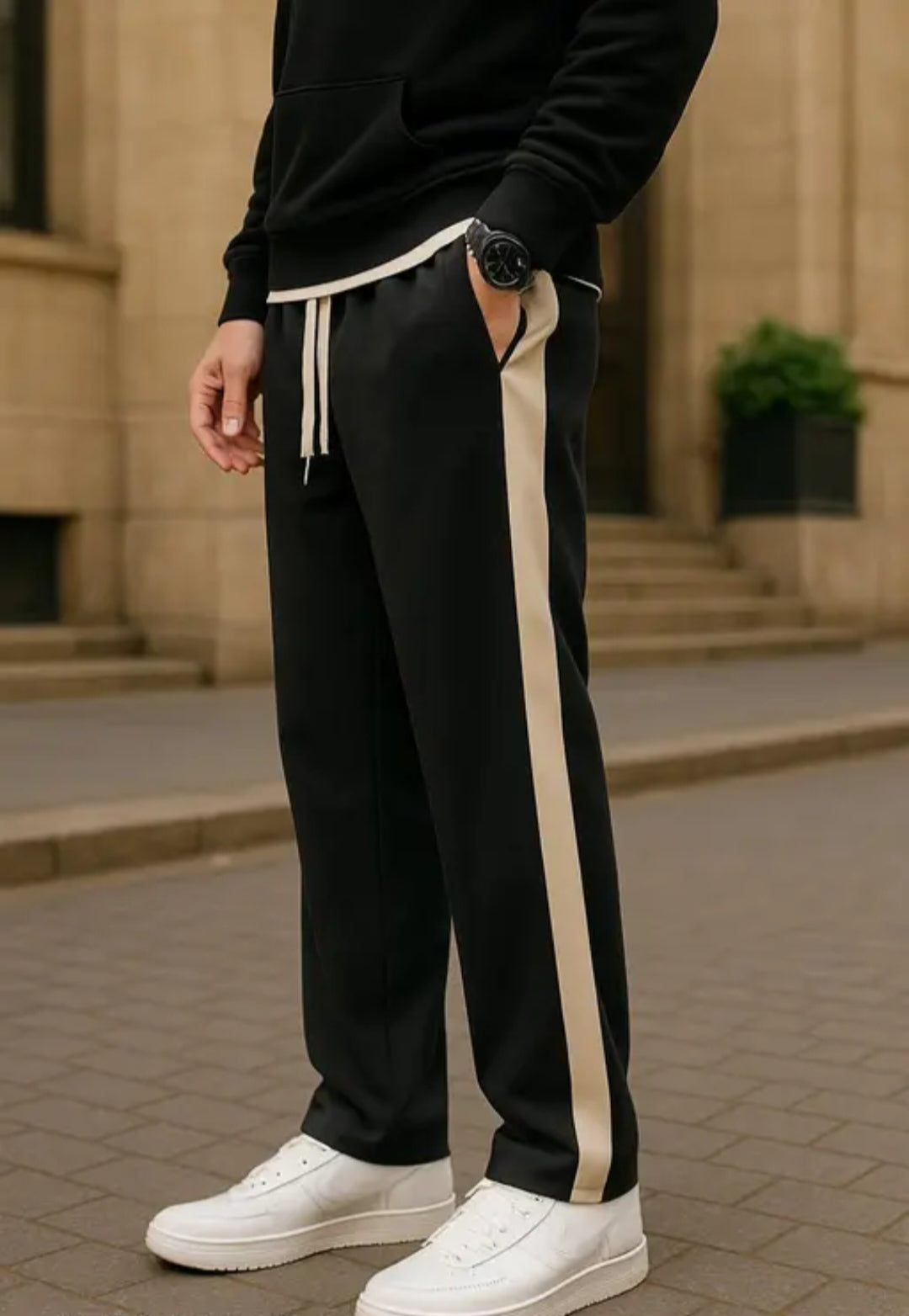 Men’s Baggy Cargo Pants – Black | Cotton Blend | Street-Ready Comfort
