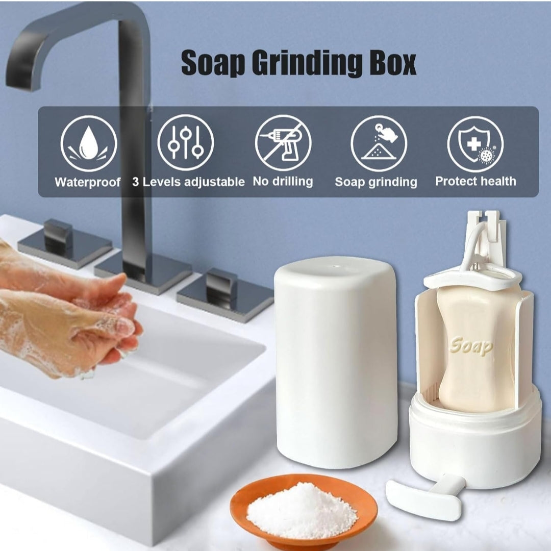 3-Speed Adjustable Soap Grinder Box – Waterproof, Dustproof & No-Drill Soap Dispenser for Handwashing & Laundry