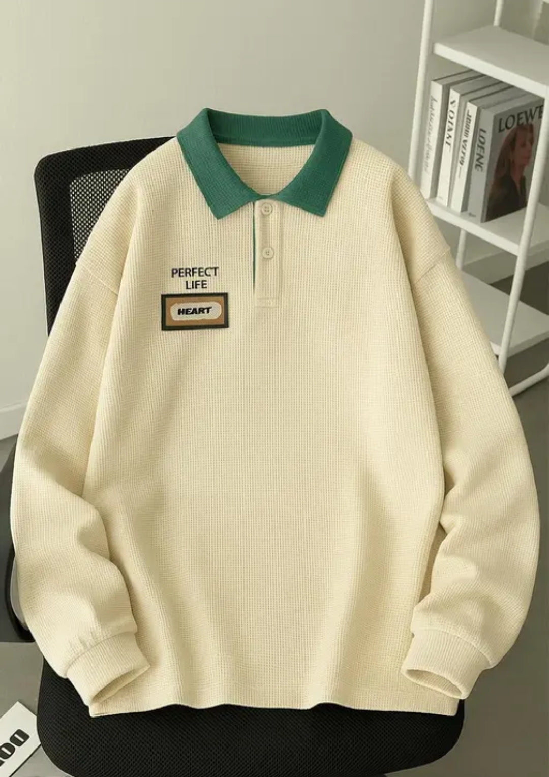 Perfect Life™ Waffle-Knit Polo Sweatshirt”