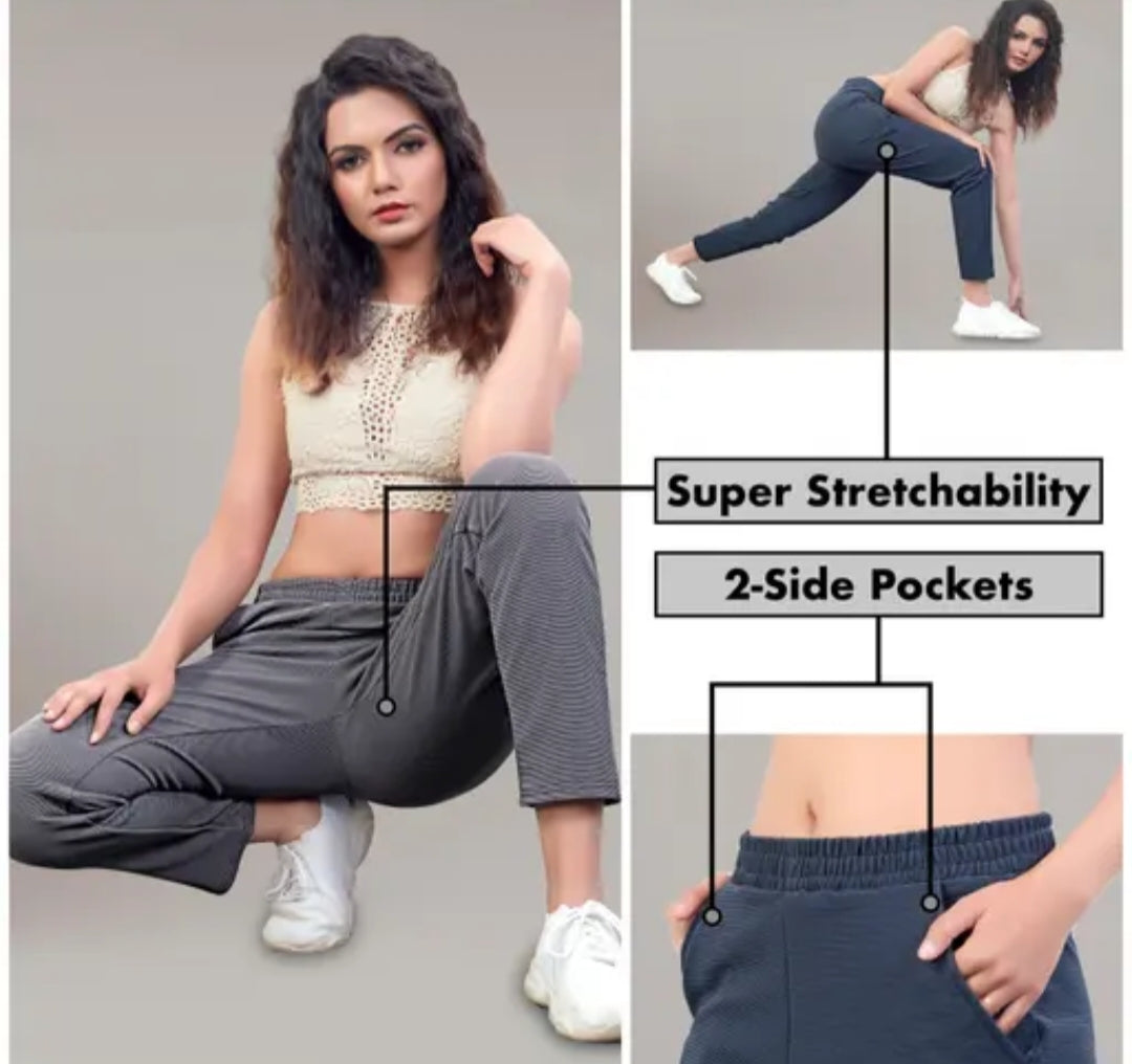 Pack of 2 womens track pants with navy blue and grey