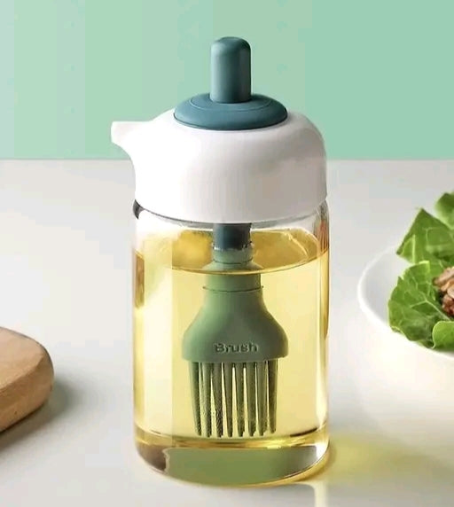 2-in-1 Oil Dispenser & Brush Bottle – Large Opening for Easy Refilling, Mess-Free Pouring & Precision Application