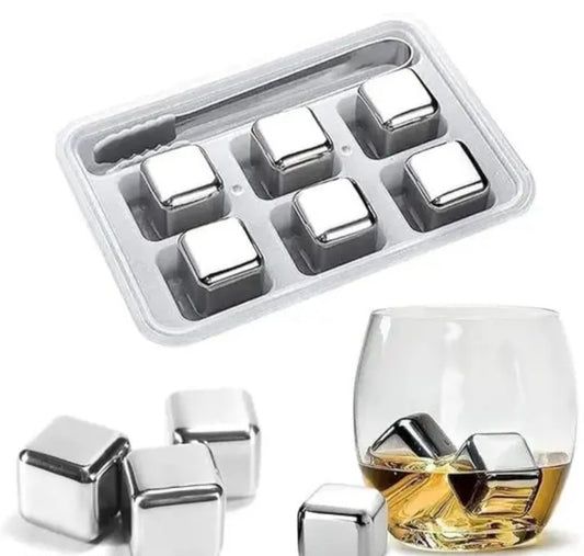 "Premium SUS304 Stainless Steel Ice Cubes – Reusable, Fast Cooling, & Non-Diluting for Drinks"