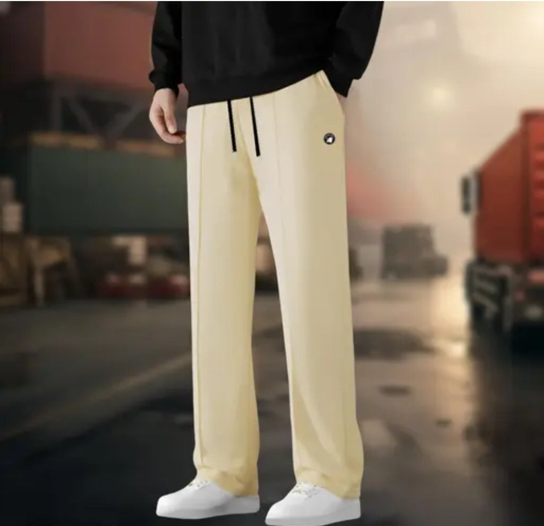 Men’s Straight Fit Pants – Cream | Classic Elegance Meets Comfort