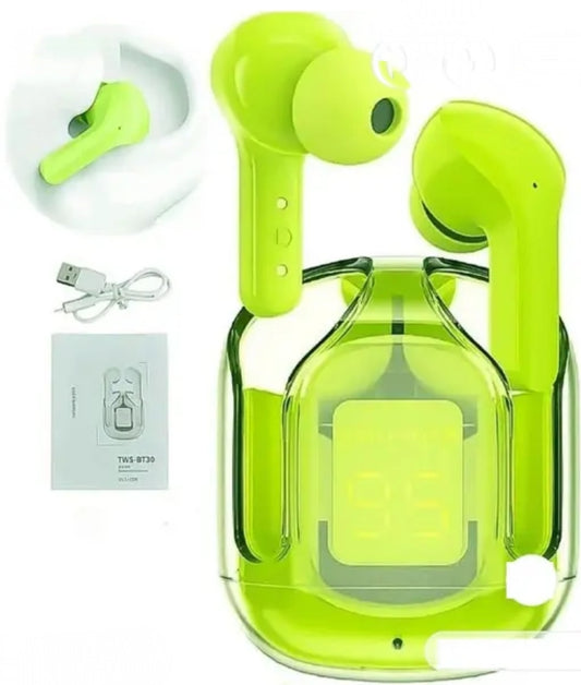 Crystalline Green True Wireless Air Buds – Stylish & Premium Sound Quality
