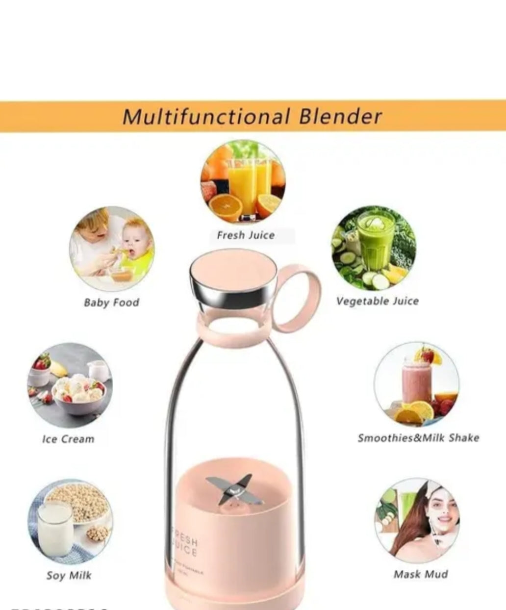 USB Rechargeable Portable Blender – Blend Anywhere, Anytime!