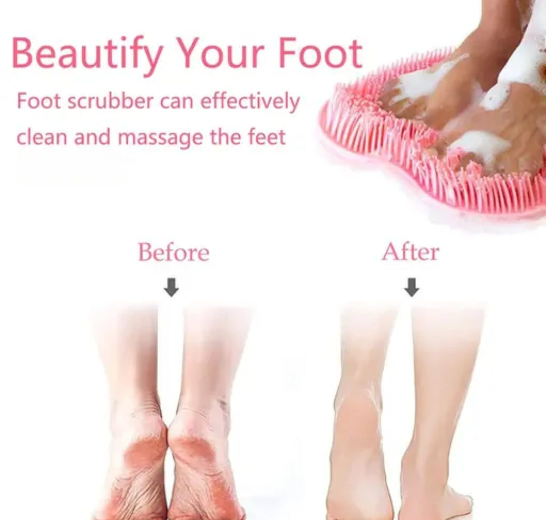 Pink Silicone Body Scrubber – Gentle Exfoliating Bath Brush for Back, Hands & Full Body