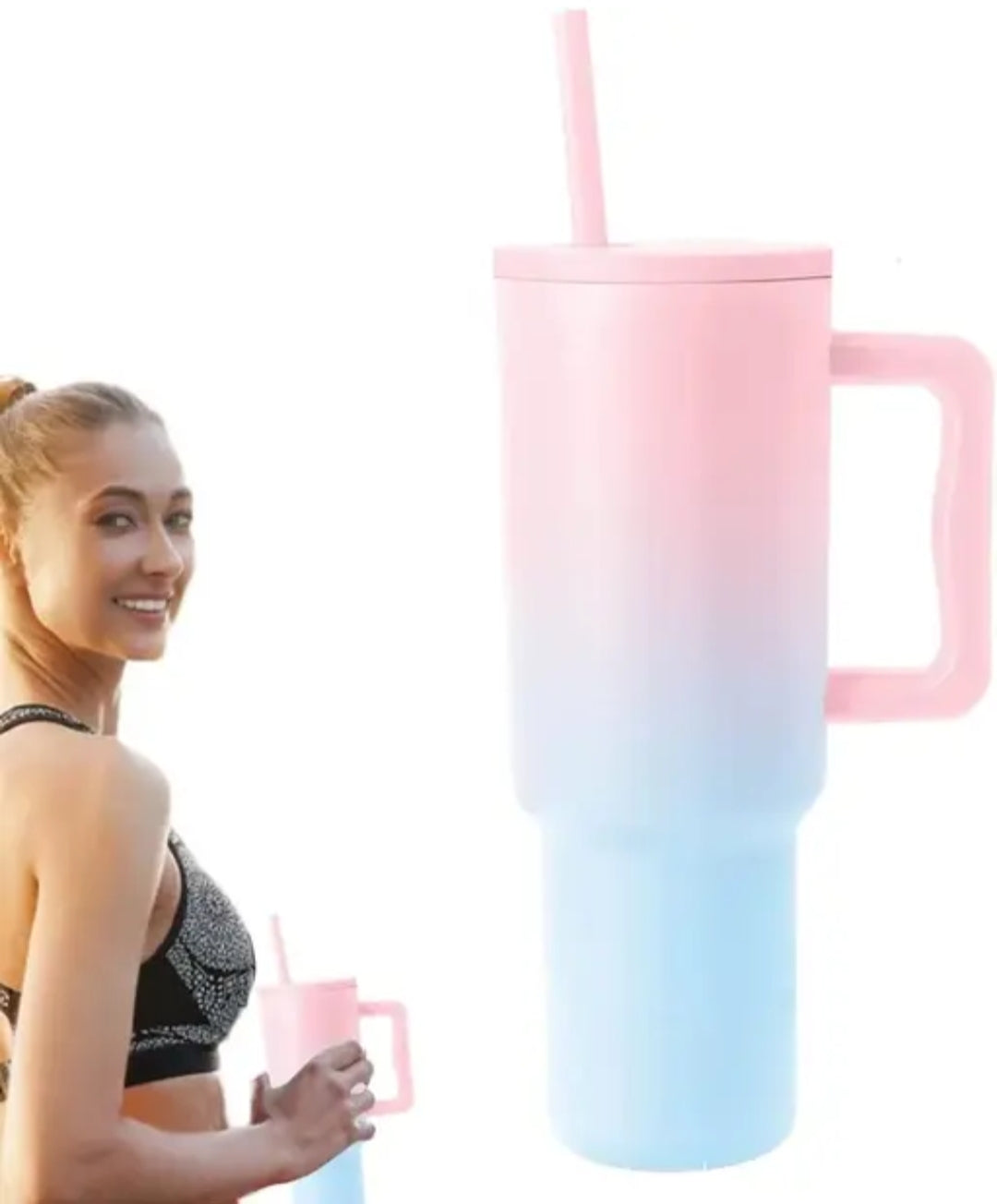 "Aesthetic Mug Bottle with Straw – Pink Edition!”