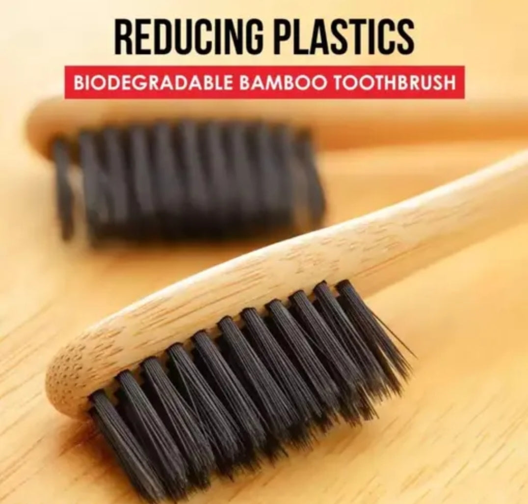 Bamboo Charcoal Toothbrush Pack (4 pcs) | Extra-Soft Eco Bristles