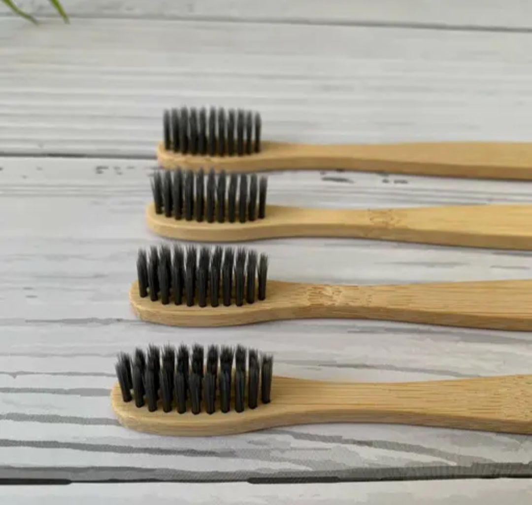 Bamboo Charcoal Toothbrush Pack (4 pcs) | Extra-Soft Eco Bristles
