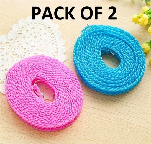 2-Pack Heavy-Duty Drying Rope – Adjustable Clothesline for Indoor & Outdoor Use (Weatherproof & Rust-Proof)"