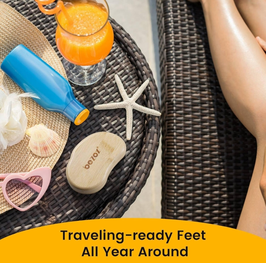 Bamboo Foot File with Advanced Nanotechnology – Salon-Quality Pedicure for Smooth, Vacation-Ready Feet All Year