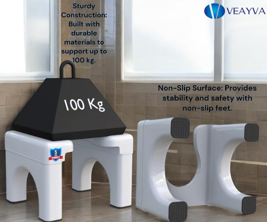 Toilet Stool - Ergonomic Squat Toilet Posture Aid with 5-Year Warranty