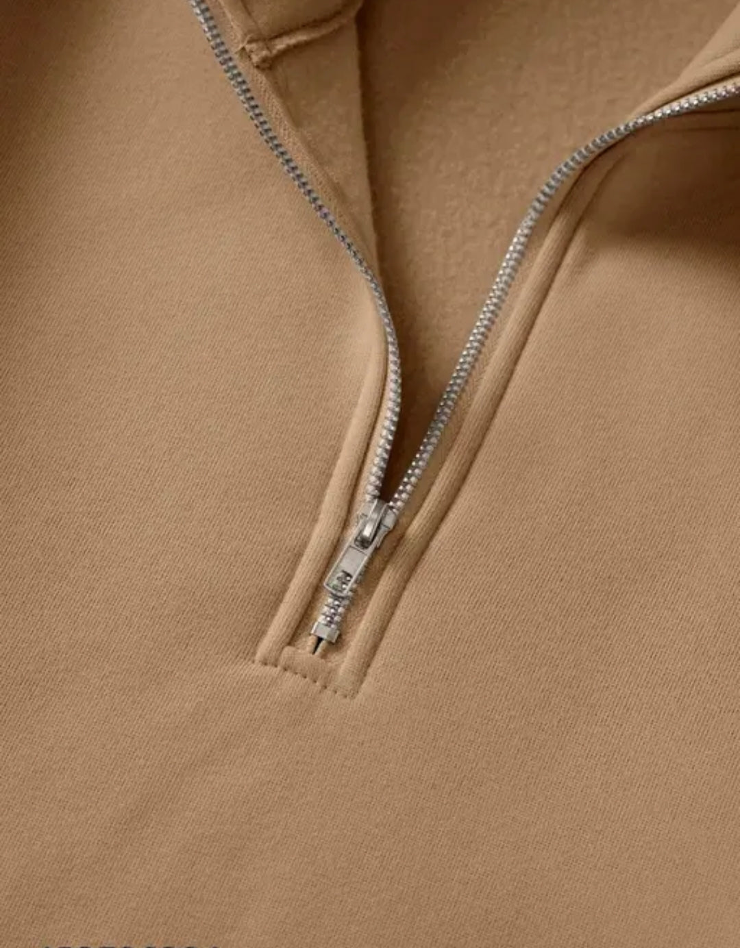Beige Half-Zip Pullover Sweatshirt – Effortless Everyday Style